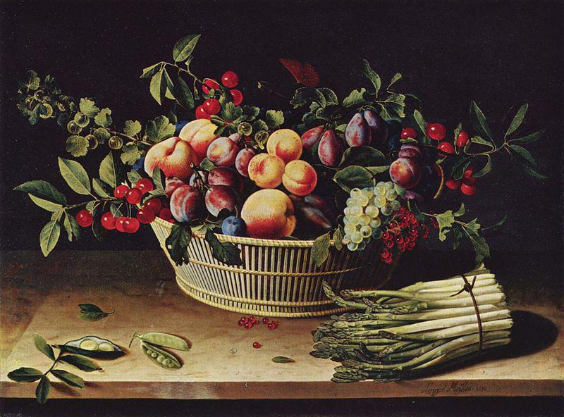 Louise Moillon Weintrauben, apfel und Melonen oil painting image